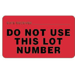 Precision Dynamics Pre-Printed / Write On Label Communication Fill In Red Paper Date Received Do Not Use This Lot Number Black Quality Control Label 1-3/4 X 3 Inch - M-1030209-3704 - Roll of 1
