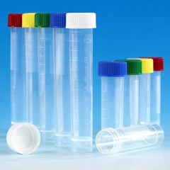 Globe Scientific Globe Scientific Transport Tube Conical Bottom, Skirted Plain 16 X 93 mm 10 mL White Screw Cap Polypropylene Tube