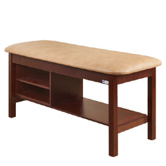Clinton Industries H-Brace Treatment Table with Shelving Classic Series™ 400 lbs. Weight Capacity