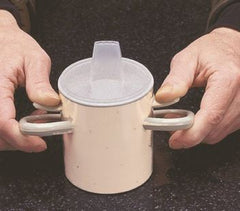 Fabrication Enterprises Drinking Cup Thumbs-Up 8 oz. Beige Plastic Reusable