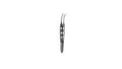 V. Mueller Tissue Forceps Bishop-Harmon 3-3/8 Inch Length Stainless Steel Flat, Fenestrated Handle Curved 1 X 2 Teeth - M-1031709-3933 - Each