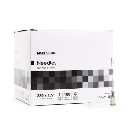 Hypodermic Needle McKesson Without Safety 22 Gauge 1-1/2 Inch Length - M-1031793-4780 - Box of 100