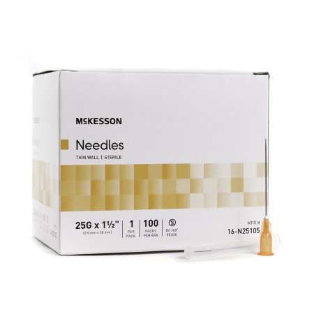 Hypodermic Needle McKesson Without Safety 25 Gauge 1-1/2 Inch Length - M-1031796-3056 - Case of 1000