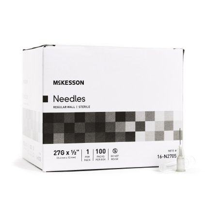 Hypodermic Needle McKesson Without Safety 27 Gauge 1/2 Inch Length - M-1031799-1756 - Case of 1000