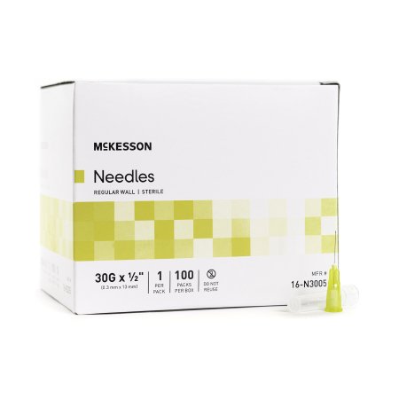 Hypodermic Needle McKesson Without Safety 30 Gauge 1/2 Inch Length - M-1031800-3466 - Box of 100