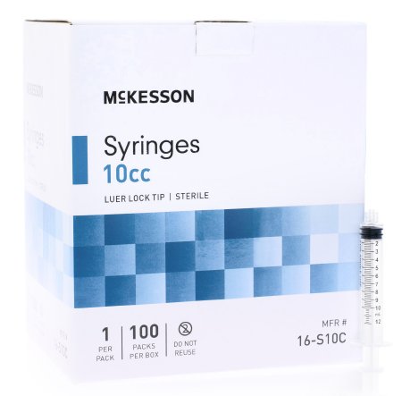 General Purpose Syringe McKesson 10 mL Blister Pack Luer Lock Tip Without Safety - M-1031801-1774 - Case of 1200