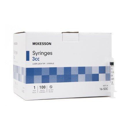 General Purpose Syringe McKesson 3 mL Blister Pack Luer Lock Tip Without Safety - M-1031804-3479 - Case of 2400