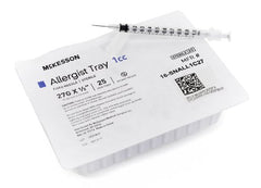 Allergy Tray McKesson 1 mL 27 Gauge 1/2 Inch Attached Needle Without Safety - M-1031814-3580 - Case of 1000