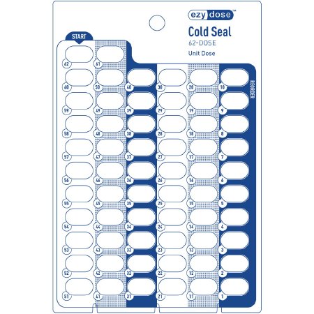 Apothecary Products Cold Seal Medication Card 62-Dose