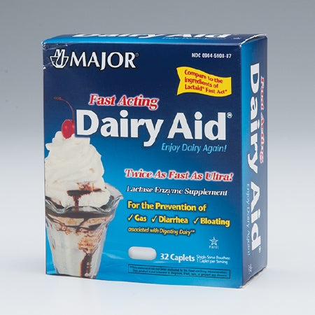 Major Pharmaceuticals Dietary supplement Major® Lactase Enzyme 9000 IU Strength Caplet 32 per Bottle