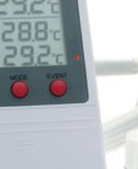 Cardinal Digital Thermometer with Alarm CardinalHealth™ Fahrenheit / Celsius -50°C to 70°C External Probe Flip-out Stand / Wall Mount Battery Operated