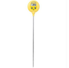 Cole-Parmer Inst. Digital Water-Resistant Thermometer Traceable® Lollipop™ Fahrenheit / Celsius -58° to 572°F (-50° to 300°C) Stainless Steel Probe Pocket Clip Battery Operated