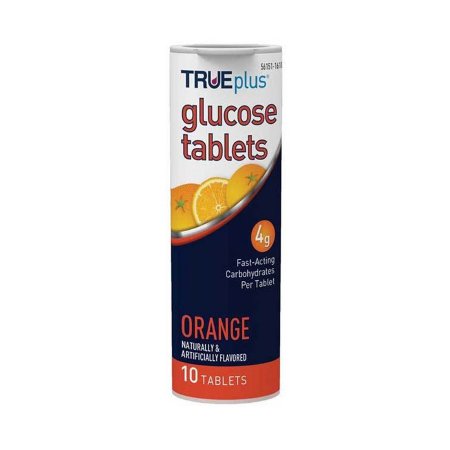 Nipro Diagnostics Glucose Supplement TRUEplus™ 10 per Bottle Chewable Tablet Orange Flavor