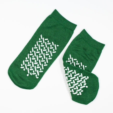 Dynarex Fall Management Slipper Socks Medium Green Above the Ankle