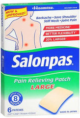 Emerson Healthcare Topical Pain Relief Salonpas® 3.1% - 6% - 10% Strength Camphor / Menthol / Methyl Salicylate Patch 6 per Box