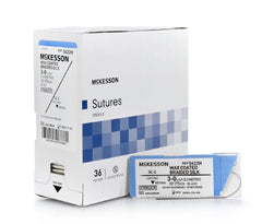 Suture with Needle McKesson Nonabsorbable Uncoated Black Suture Braided Silk Size 3 - 0 30 Inch Suture 1-Needle 60 mm Length Straight Conventional Cutting Needle