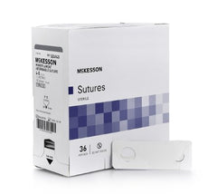 Suture with Needle McKesson Absorbable Uncoated Clear Suture Monofilament Size 4 - 0 18 Inch Suture 1-Needle 13 mm Length 3/8 Circle Reverse Cutting Needle