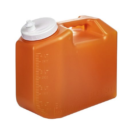 Simport Scientific 24 Hour Urine Specimen Collection Container Urisafe® 4-1/2 X 8 X 9-5/8 Inch Polyethylene 4,000 mL (135 oz.) Screw Cap Unprinted NonSterile