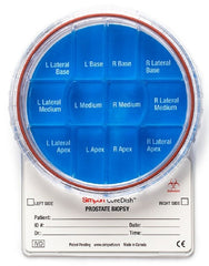 Simport Scientific Prostate Biopsy Container CoreDish® 15 X 95 mm Polystyrene Screw Cap Warning Label / Patient Information NonSterile