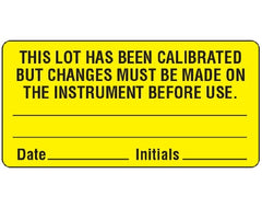 Shamrock Scientific Pre-Printed Label Shamrock Instructional Label Orange THIS LOT HAS BEEN CALIBRATED / BUT CHANGES MUST BE MADE ON / THE INSTRUMENT BEFORE USE. / _____ … Black Quality Control Label 1-1/2 X 3 Inch - M-1036517-4576 - Roll of 1
