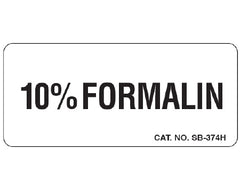 Shamrock Scientific Pre-Printed Label Shamrock Laboratory Use White Litho Paper 10% FORMALIN Black Caution 1 X 2-1/4 Inch - M-1036522-4997 - Roll of 1