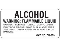 Shamrock Scientific Pre-Printed Label Shamrock Auxiliary Label White Litho Paper ALCOHOL / WARNING: FLAMMABLE LIQUID/ CAUTION: CONTAINS ETHYL METHYL AND/OR … Black Caution 1 X 2 Inch - M-1036524-3533 - Roll of 1