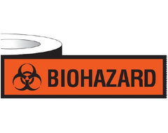 Shamrock Scientific Pre-Printed Label Shamrock Warning Label Fluorescent Red Tape Biohazard / Symbol Black Biohazard 2 X 6 Inch - M-1036526-2269 - Roll of 1