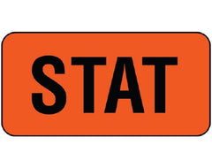 Shamrock Scientific Pre-Printed Label Shamrock Advisory Label Red Vinyl STAT Black Alert Label 3/4 X 1-1/2 Inch - M-1036542-2037 - Roll of 1