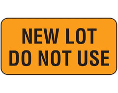 Shamrock Scientific Pre-Printed Label Shamrock Safety Data Orange New Lot Do Not Use 3/4 X 1-1/2 Inch - M-1036543-1741 - Roll of 1