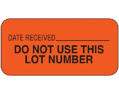 Shamrock Scientific Pre-Printed / Write On Label Shamrock Communication Fill In Red Vac DATE RECEIVED _____ / DO NOT USE THIS / LOT NUMBER Black Quality Control Label 3/4 X 1-1/2 Inch - M-1036548-2628 - Roll of 1