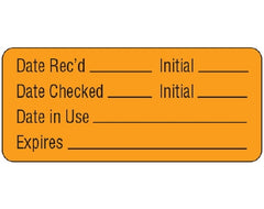 Shamrock Scientific Pre-Printed / Write On Label Shamrock Communication Fill In Orange Vac Date Rec’d _____ Initial _____ / Date Checked _____ Initial _____ … Black Quality Control Label 1 X 2-1/4 Inch - M-1036554-2361 - Roll of 1