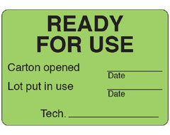 Shamrock Scientific Pre-Printed Label Shamrock Instructional Label Green Vinyl READY / FOR USE / Carton opened _____ / Date … Black Quality Control Label 1-3/4 X 2-1/2 Inch - M-1036557-4117 - Roll of 1