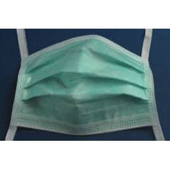 Cardinal Surgical Mask Cardinal Health™ Anti-fog Adhesive Pleated Tie Closure One Size Fits Most Green NonSterile ASTM Level 1