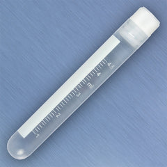 Globe Scientific CryoClear™ Cryogenic Tube Round Bottom Plain 12.5 X 89.4 mm 5 mL Without Color Coding Screw Cap Polypropylene Tube