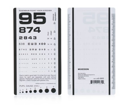 Eye Chart McKesson 14 Inch Measurement Acuity Test