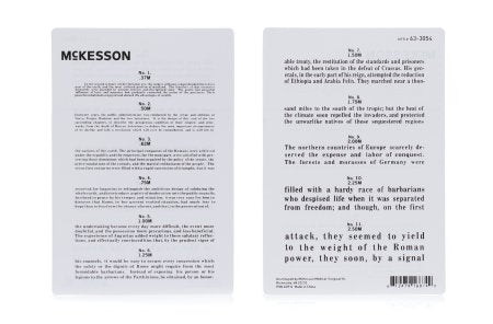 Eye Chart McKesson 12 Inch Measurement Jaeger Test