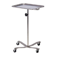 Clinton Industries Mobile Instrument Stand Tray Stainless Steel Base, Four Leg Mobile Base, Heavy-duty Stable Design 33 to 49 Inch 23 Inch