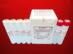 Kamiya Biomedical Company Reagent Kit K-ASSAY® Immunochemistry / Specific Protein Test Complement C3 (C3) For Chemistry Analyzers Capable of Accurate Readings at 600 nm 285 Tests R1: 4 X 20 mL, R2: 2 X 10 mL