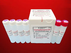 Kamiya Biomedical Company Reagent Kit K-ASSAY® Immunochemistry / Specific Protein Test Complement C4 (C4) For Two-Reagent Automated Analyzers that use Multi-Point Calibration Method 285 Tests R1: 4 X 20 mL, R2: 2 X 10 mL