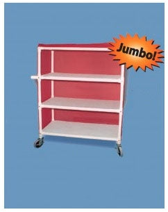 Duralife Linen Cart with Cover 3 Shelves PVC 4 Inch Casters - M-1038852-2875 - Each