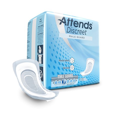 Attends Healthcare Products Bladder Control Pad Attends® Discreet Male Guard 12-1/2 Inch Length Light Absorbency Polymer Core One Size Fits Most Adult Male Disposable - M-1039121-2676 - Case of 120