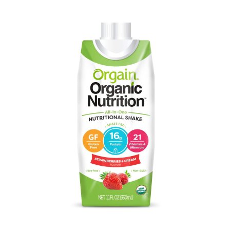 Orgain Inc Oral Supplement Orgain® Organic Nutritional Shake Strawberries and Cream Flavor Ready to Use 11 oz. Carton