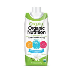Orgain Inc Oral Supplement Orgain® Organic Nutritional Shake Sweet Vanilla Bean Flavor Ready to Use 11 oz. Carton