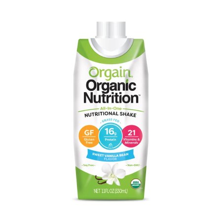 Orgain Inc Oral Supplement Orgain® Organic Nutritional Shake Sweet Vanilla Bean Flavor Ready to Use 11 oz. Carton