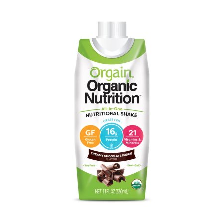 Orgain Inc Oral Supplement Orgain® Organic Nutritional Shake Creamy Chocolate Fudge Flavor Ready to Use 11 oz. Carton