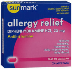 Allergy Relief sunmark® 25 mg Strength Minitab 24 per Box