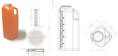 OakRidge Products 24 Hour Urine Specimen Collection Container 4-1/2 X 6-5/16 X 9-5/8 Inch HDPE 3,000 mL (101 oz.) Screw Cap Unprinted NonSterile