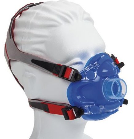 Vyaire 211 Oxygen Mask Elongated Style Adult One Size Fits Most 5-Point Hook and Loop Head Strap
