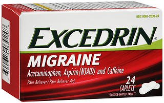 Glaxo Smith Kline Pain Relief Excedrin® 250 mg - 250 mg - 65 mg Strength Acetaminophen / Aspirin / Caffeine Caplet 24 per Box