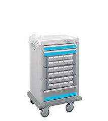 Waterloo Industries Medication Cart Heavy-Duty Steel 23 X 27 X 46 Inch, Pull-out Shelf, Drawer Height: 3 Inch Full Size Drawer, 3 Inch Full Size Drawer, 6 Inch Full Size Drawer